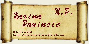 Marina Paninčić vizit kartica